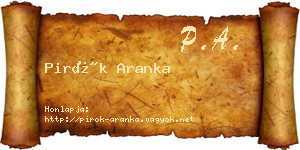 Pirók Aranka névjegykártya